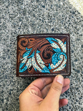 Load image into Gallery viewer, Turqoise Feather Bifold

