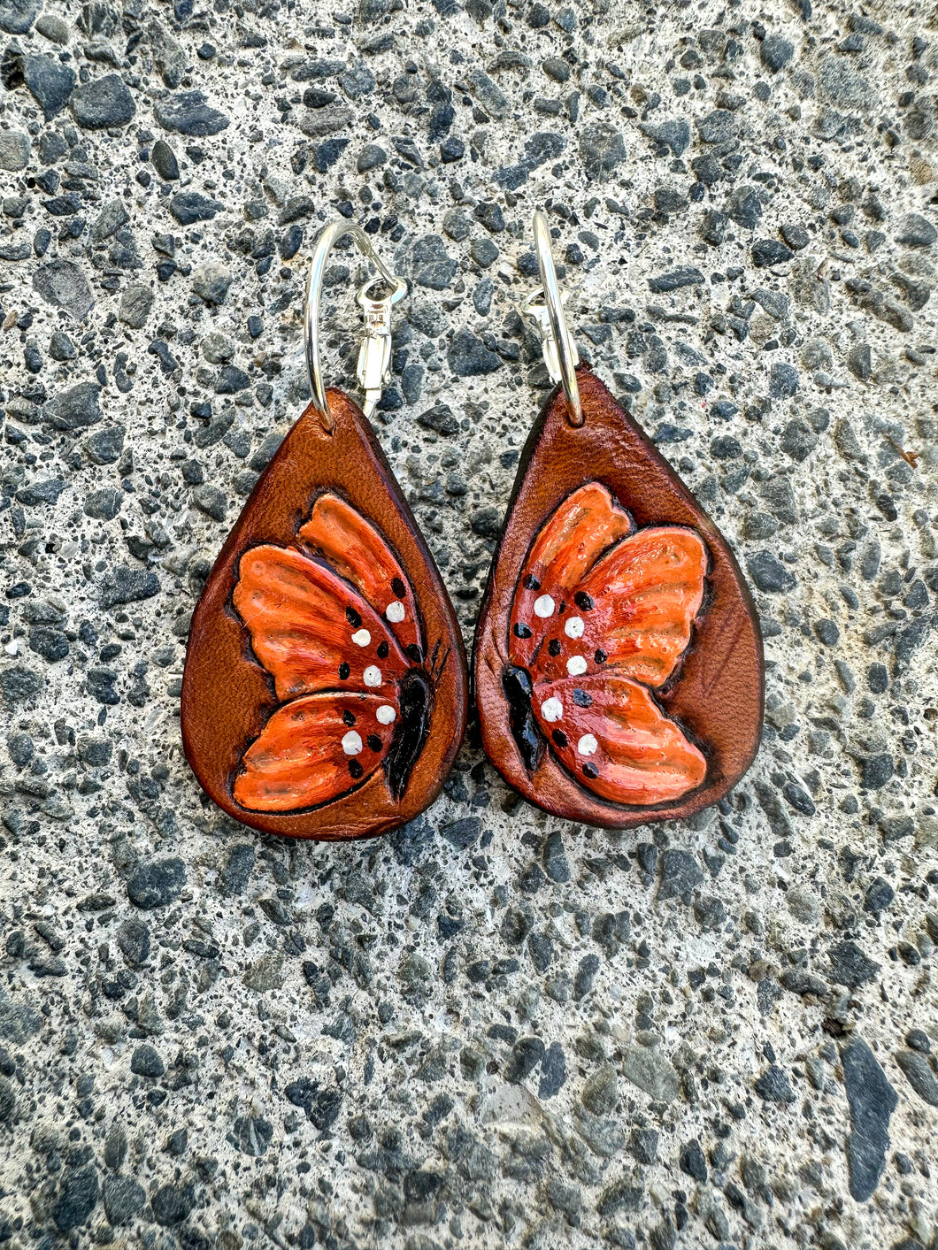 Orange Butterfly Earrings