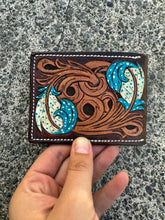 Load image into Gallery viewer, Turqoise Feather Bifold
